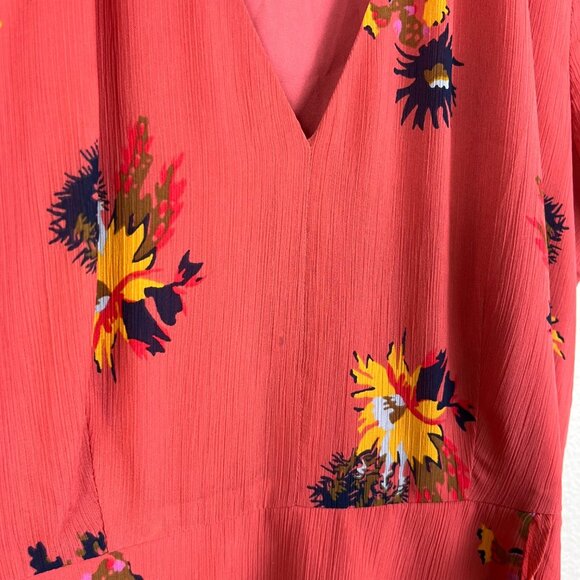 Madewell Posy Cactus Short Sleeve Mini Ruffle Dress Spiced Rose Women’s Size 2 - Picture 7 of 10